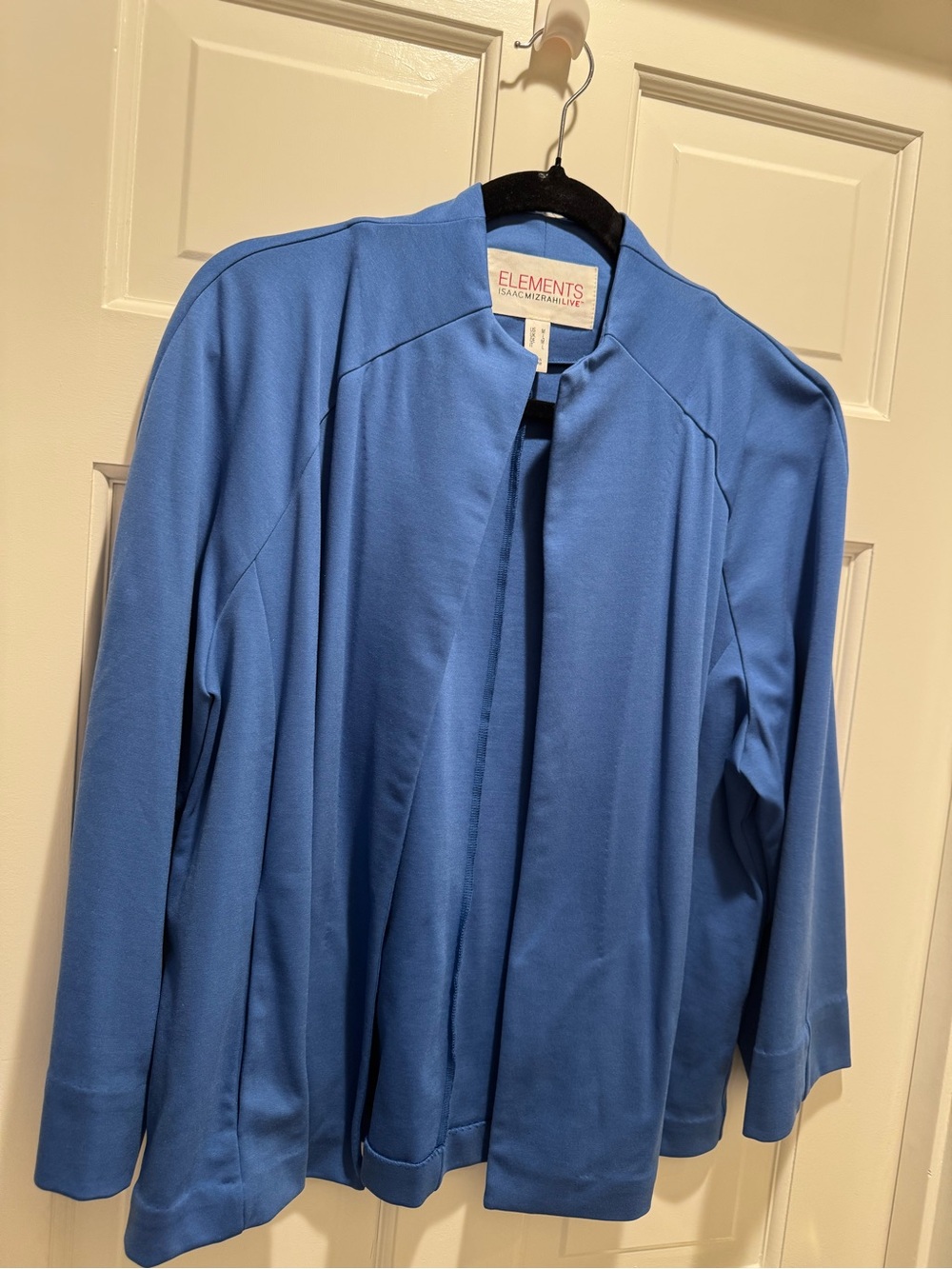 Isaac Mizrahi Blue Open-Front Blazer Jacket